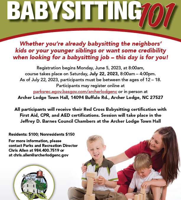 Archer Lodge Parks & Rec: Babysitting 101 Course